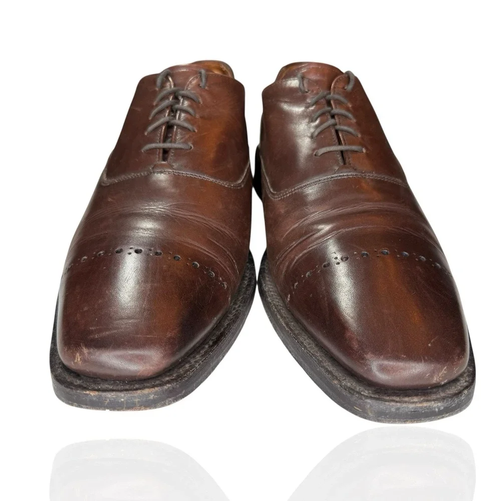 Cheaney Perry Brown Leather Cap‎ Toe Oxford Shoes US 10 / UK 9 Made In England